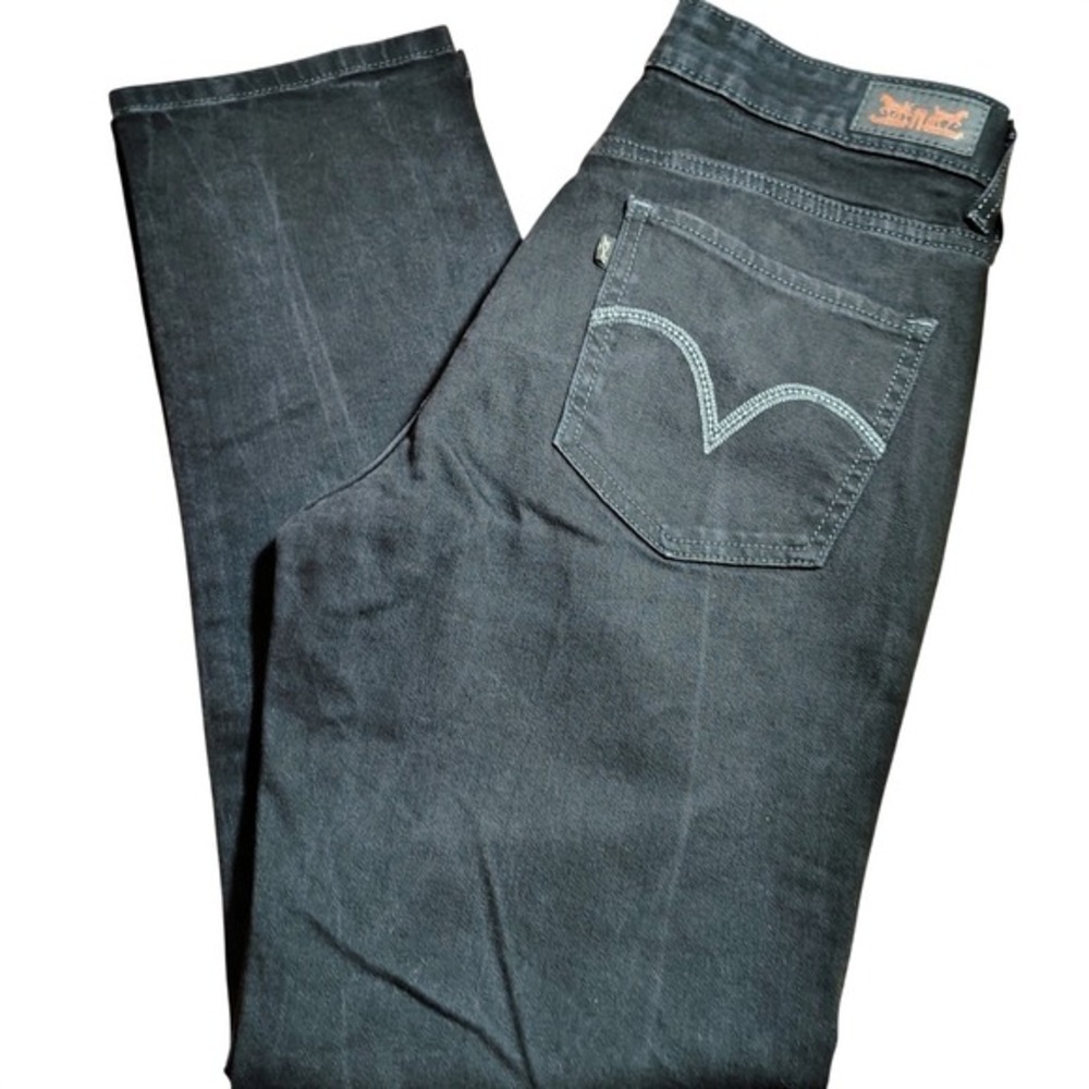 Levi's Women's Black Mid Rise‎ Skinny Jeans Size 10 dark goth grunge witchy